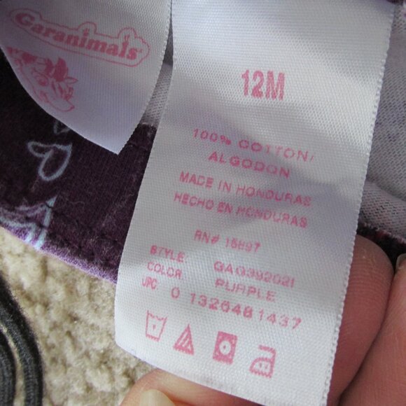 Garanimals Pull On Skirt Infant Girls Size 12M‎ Purple Butterfly Hearts Elastic - Picture 4 of 4
